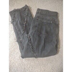 Manfinity Black Frayed Jeans Sz M Grunge Punk Y2K